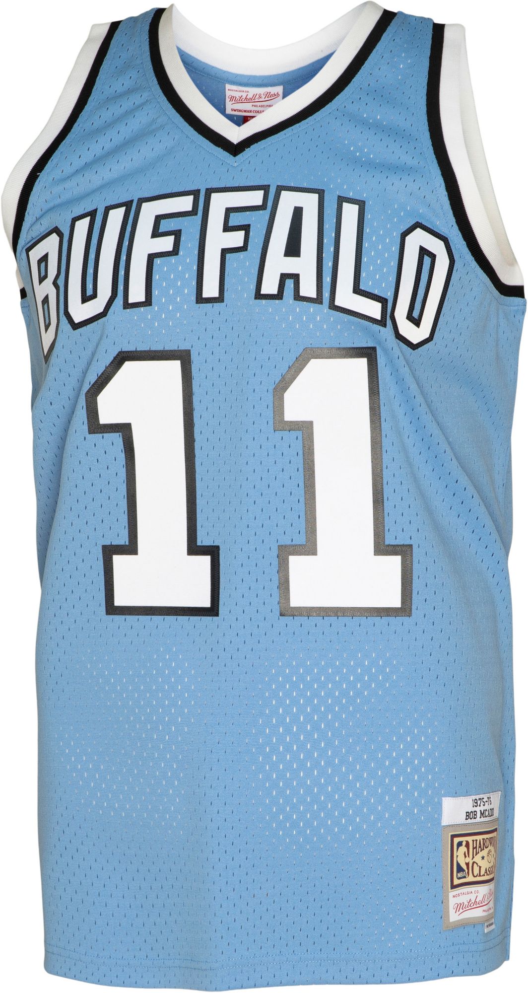Mitchell & Ness Men's 1975 Buffalo Braves Bob McAdoo #11 Blue Hardwood Classics Swingman Jersey product image