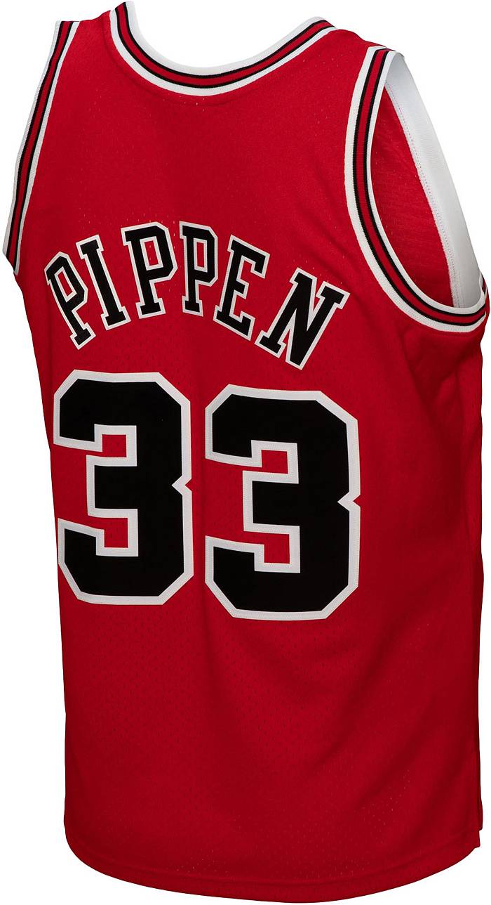 nba swingman jersey Scottie Pippen 33 Hof Xl Red Pin Stripes