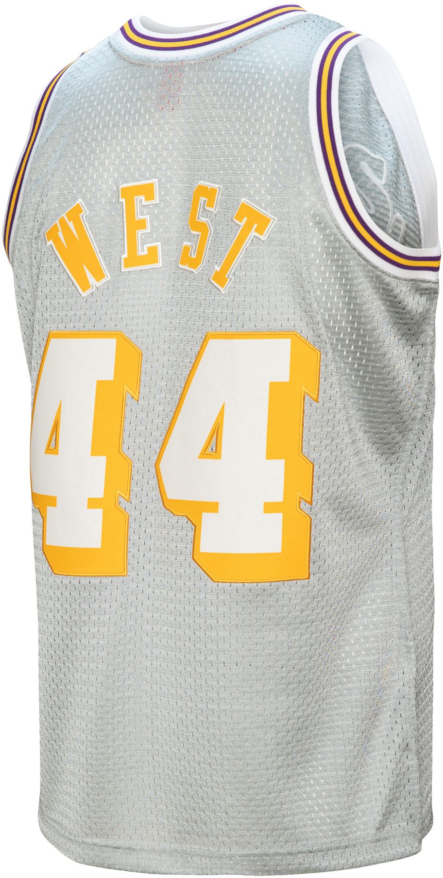Mitchell & Ness 1971 Men's Los Angeles Lakers Jerry West #44 NBA 75th Anniversary Silver Swingman Jersey product image