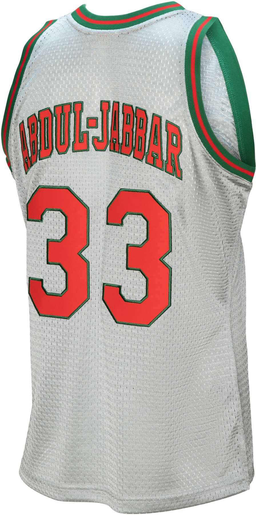 Mitchell & Ness Men's 1971 Milwaukee Bucks Kareem Abdul-Jabbar NBA 75th Anniversary Silver Swingman Jersey product image