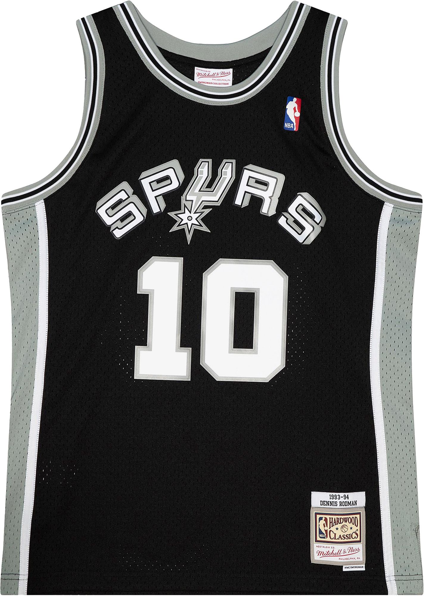 Mitchell & Ness Men's San Antonio Spurs Black Dennis Rodman #10 Hardwood Classic Jersey product image