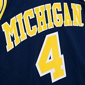 Mitchell & Ness Men's Michigan Wolverines #4 Maize Chris Webber Swingman Home Jersey, XL, Yellow