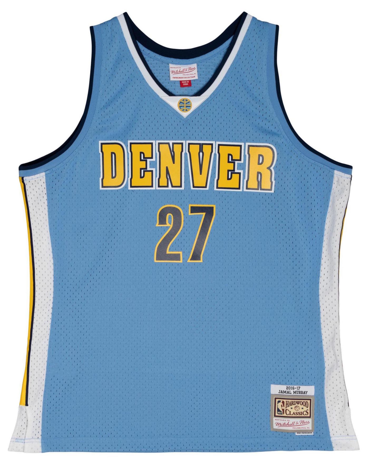 Mitchell Ness Men s Jamal Murray Powder Blue Denver Nuggets 2016 17 Throwback Swingman Jersey