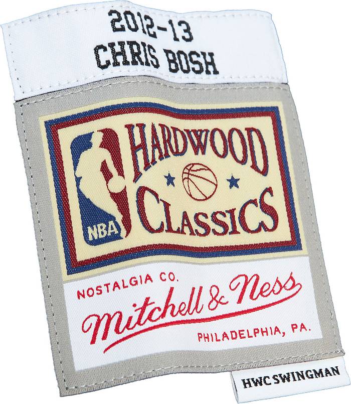 Mitchell & Ness Men's Miami Heat Chris Bosh 2011-12 Hardwood Classics Swingman Jersey, White, Size: Medium