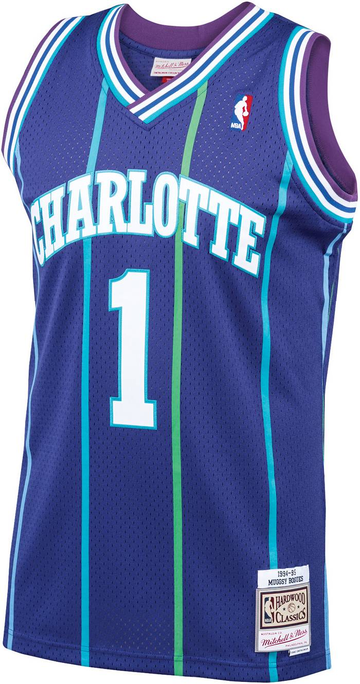 NBA Adidas HWC Charlotte Hornets Muggsy Bogues Swingman Jersey Men Sz XL