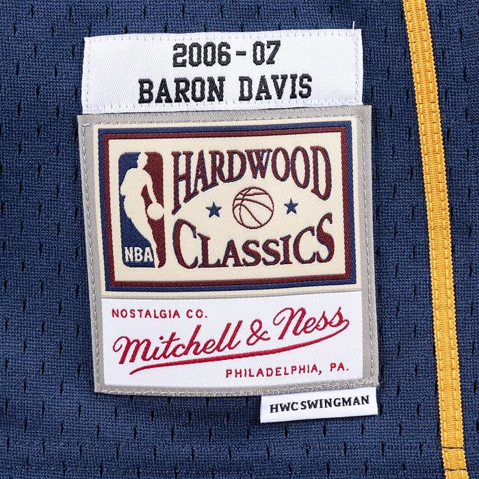 Men's Mitchell & Ness Baron Davis Navy/Gold Golden State Warriors Hardwood Classics 2006/07 Split Swingman Jersey Size: Medium