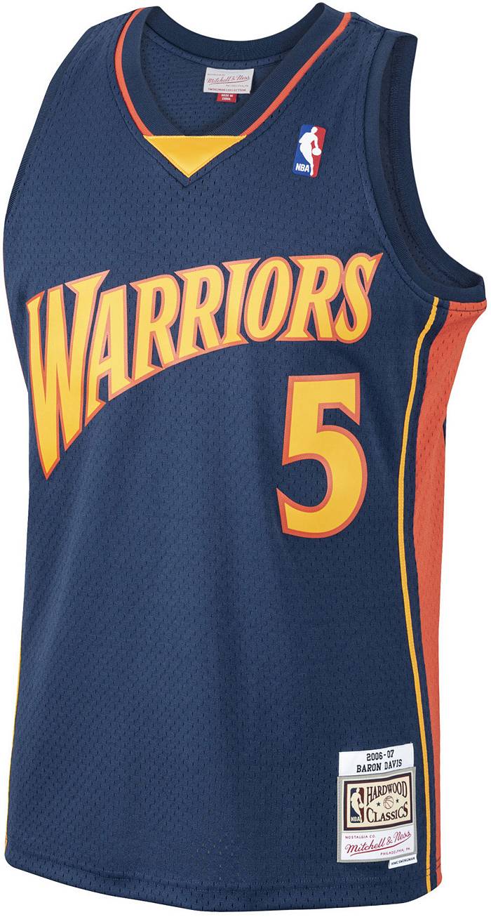 Mitchell & Ness Men's Navy, Gold Golden State Warriors Big and