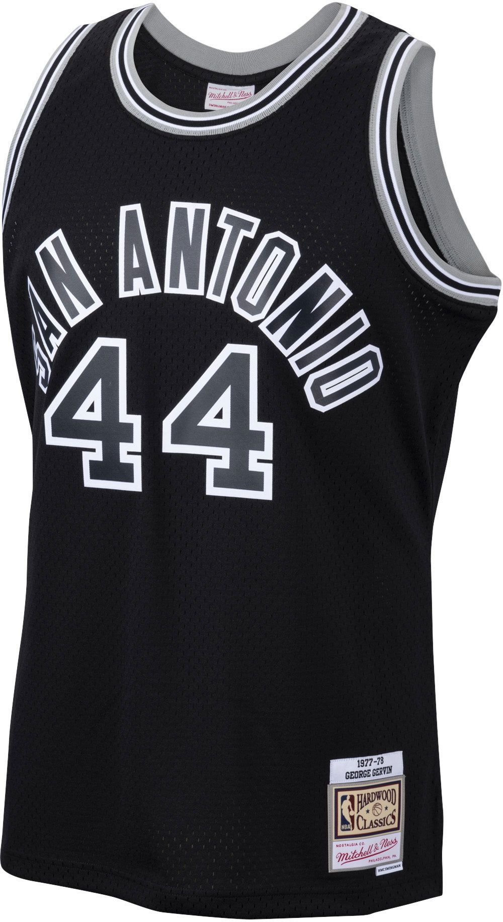 Mitchell & Ness Men's 1977 San Antonio Spurs George Gervin #44 Black Hardwood Classics Swingman Jersey