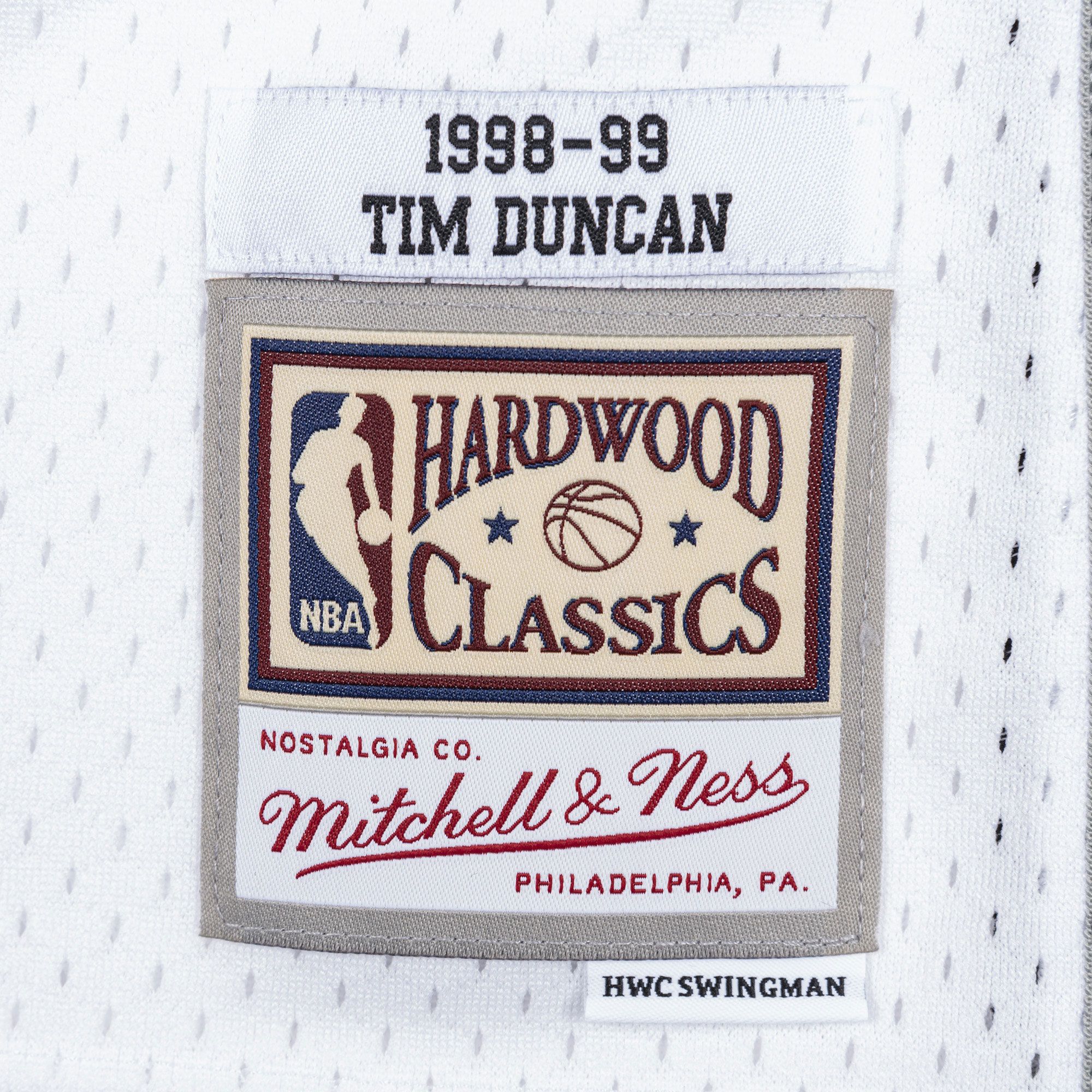 Mitchell & Ness Men's 1998 San Antonio Spurs Tim Duncan #21 White Hardwood Classics Swingman Jersey product image