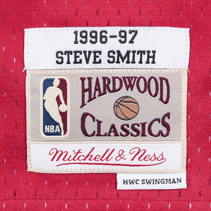 Men's Mitchell & Ness Steve Smith Cream Atlanta Hawks Chainstitch Swingman Jersey Size: Large