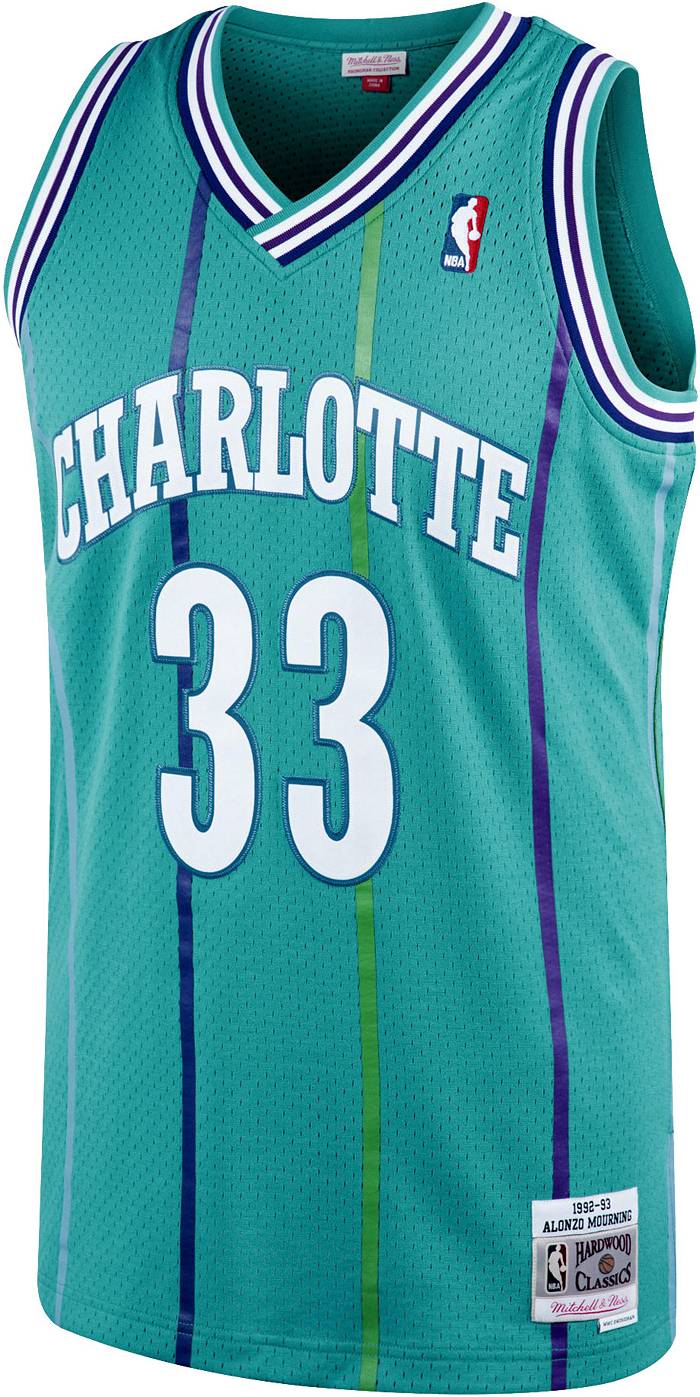  Mitchell & Ness Alonzo Mourning 33 Charlotte Hornets Purple  Replica Swingman Jersey HWC Basketball Jersey, purple, XL : Sports &  Outdoors