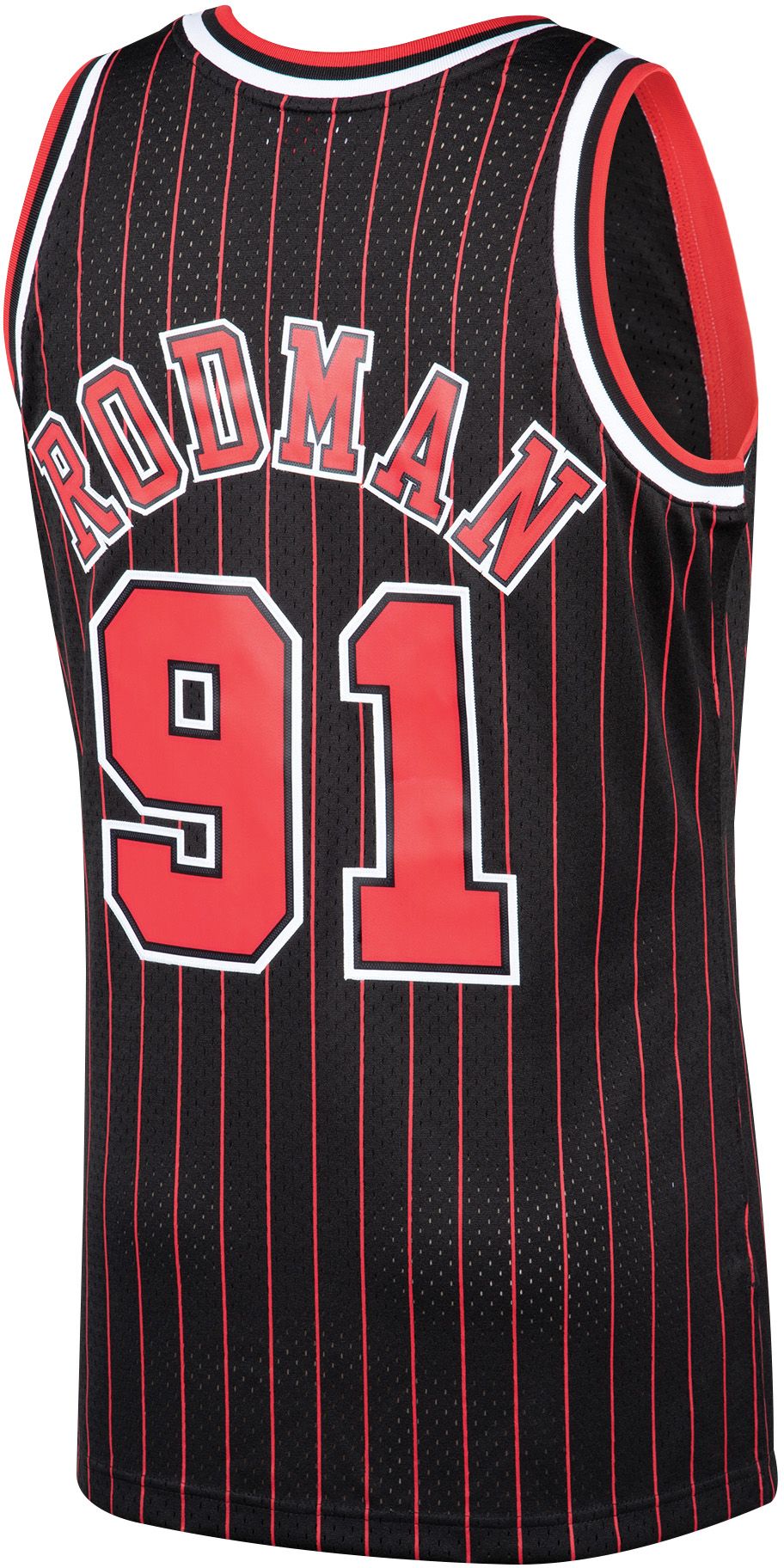 Mitchell & Ness Men's 1995 Chicago Bulls Dennis Rodman #91 Black Hardwood Classics Swingman Jersey