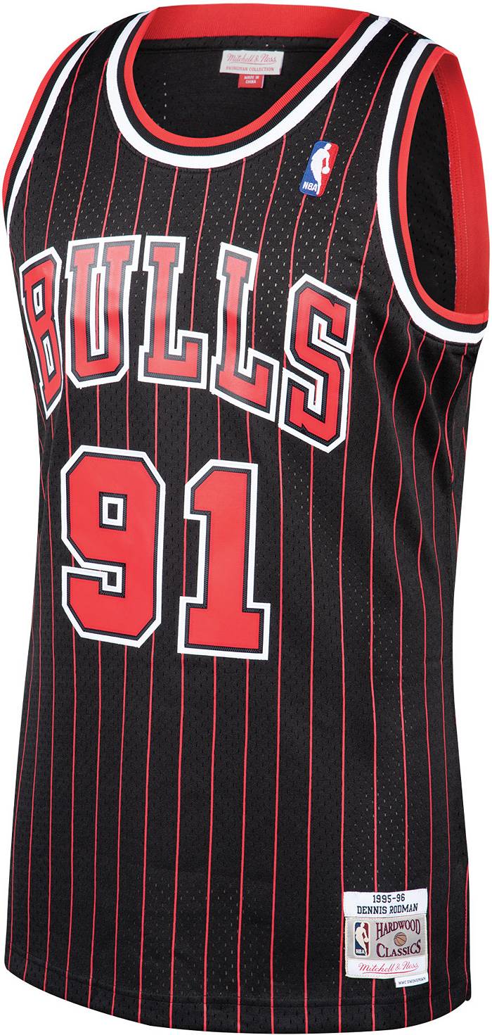 Youth Chicago Bulls Dennis Rodman Mitchell & Ness Black 1995-96 Hardwood Classics Swingman Jersey