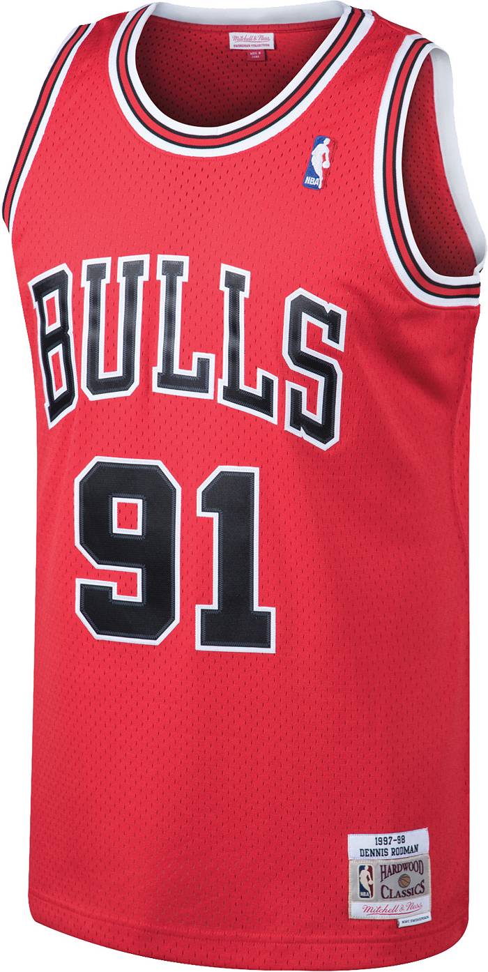 Adidas Chicago Bulls #91 Dennis Rodman Away Jersey Mens Large