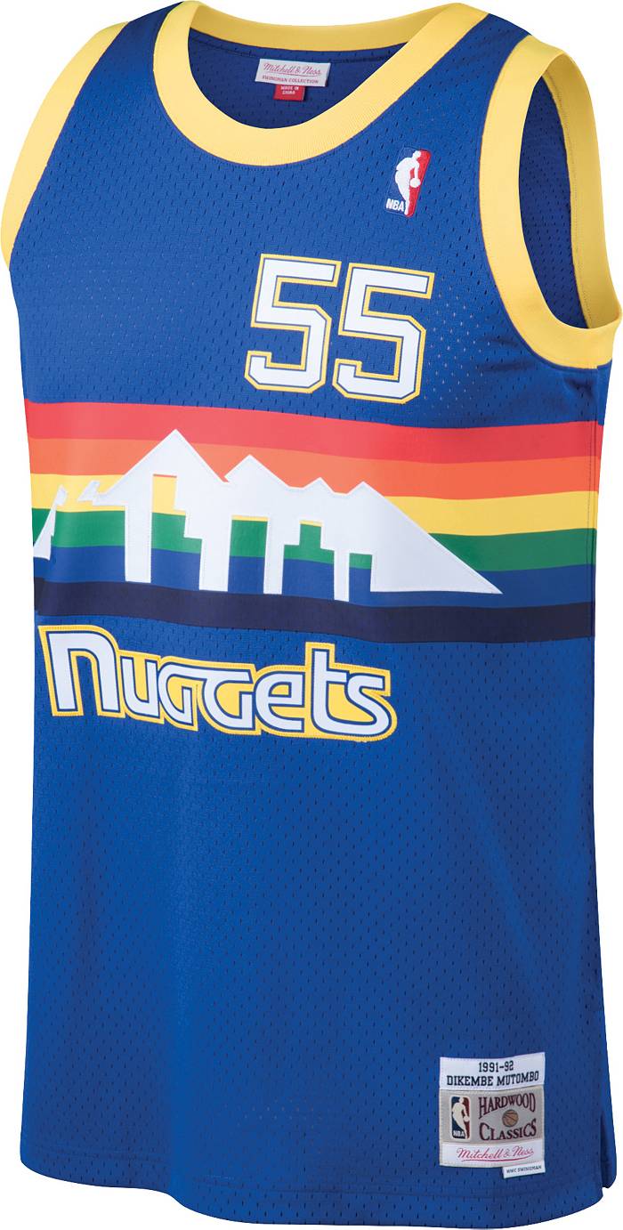 Mitchell & Ness Denver Nuggets #55 Dikembe Mutombo blue Swingman Jersey