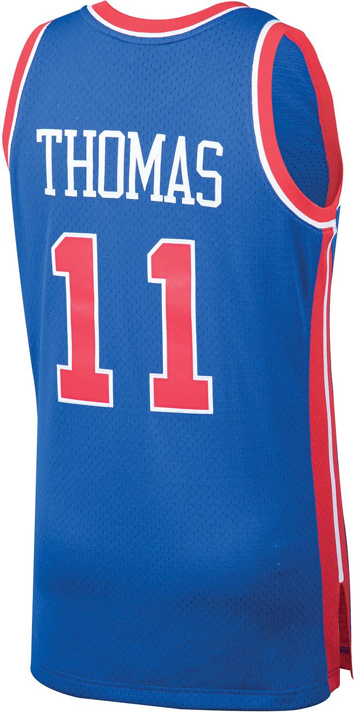 11 ISIAH THOMAS Detroit Pistons NBA Guard White Throwback Jersey