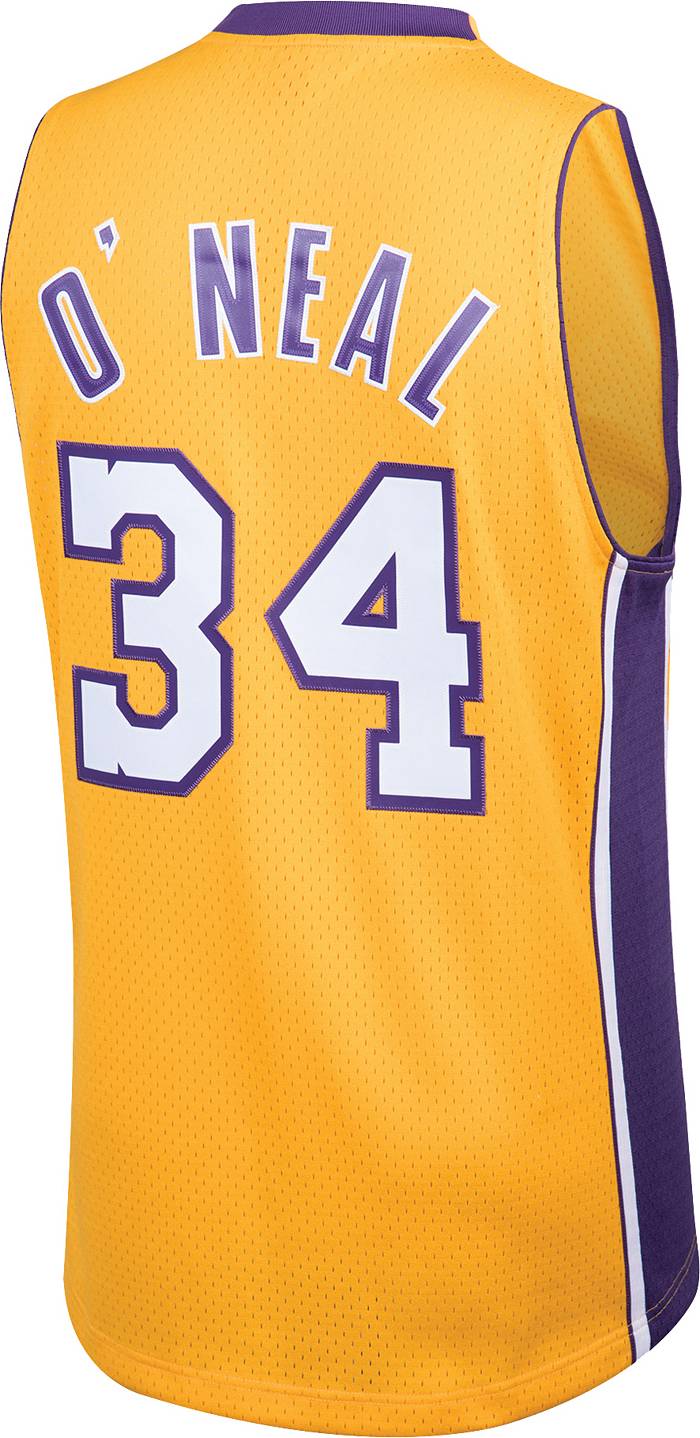 LA Lakers #34 Shaq O'Neil Mitchell & Ness Acid-Wash Basketball Jersey