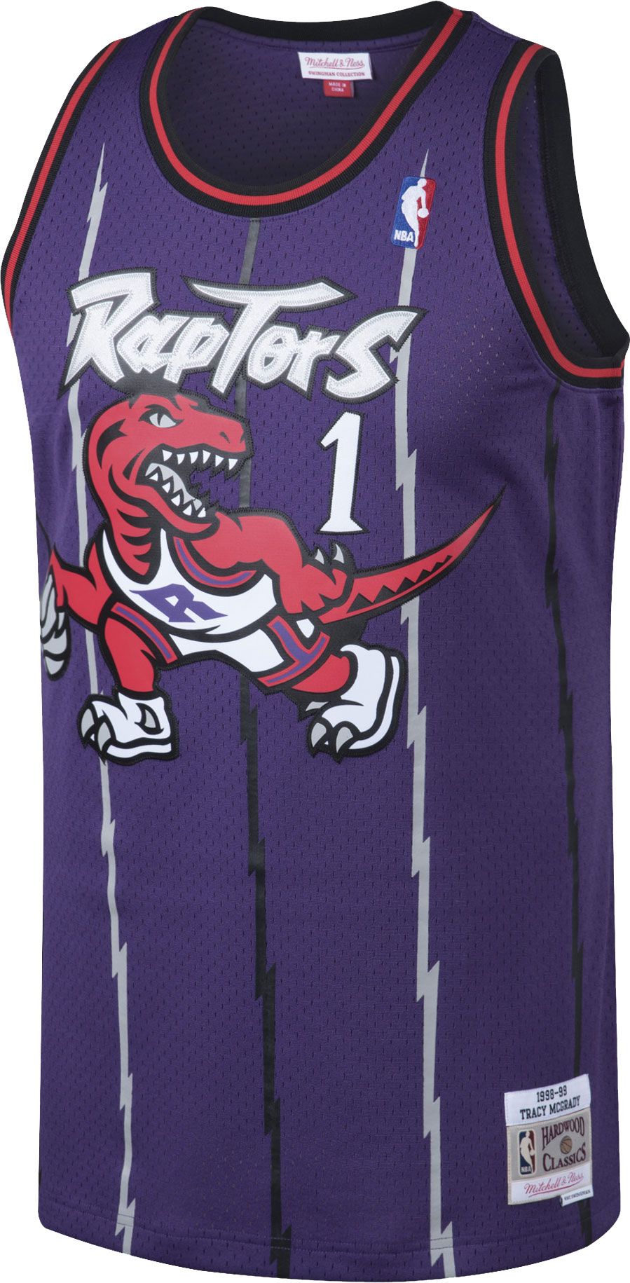 Mitchell & Ness Men's Toronto Raptors Tracy Mcgrady #1 Purple Hardwood Classics Jersey