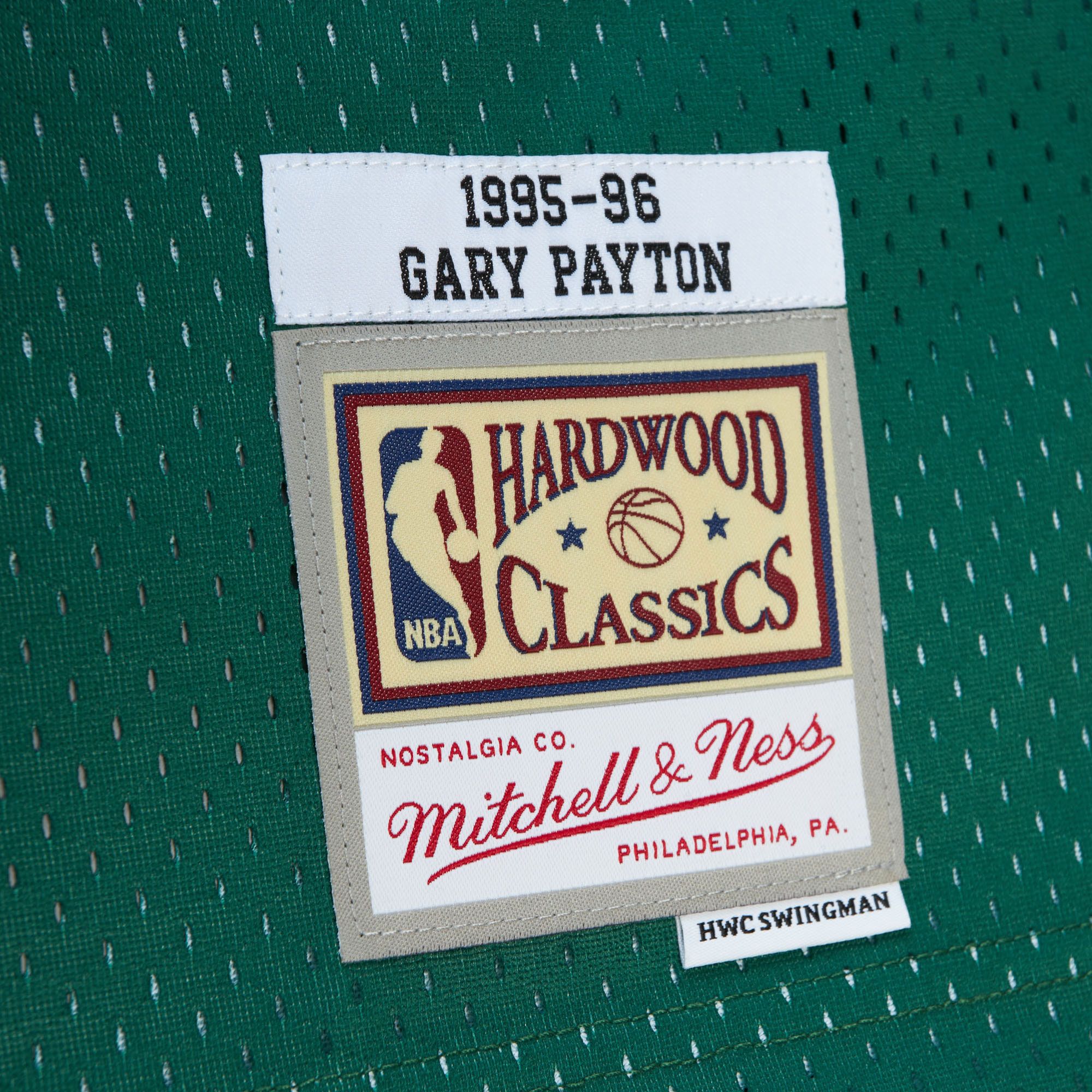 Mitchell & Ness Adult 1994-1995 Seattle SuperSonics Gary Payton #20 Green Hardwood Classics Replica Jersey product image