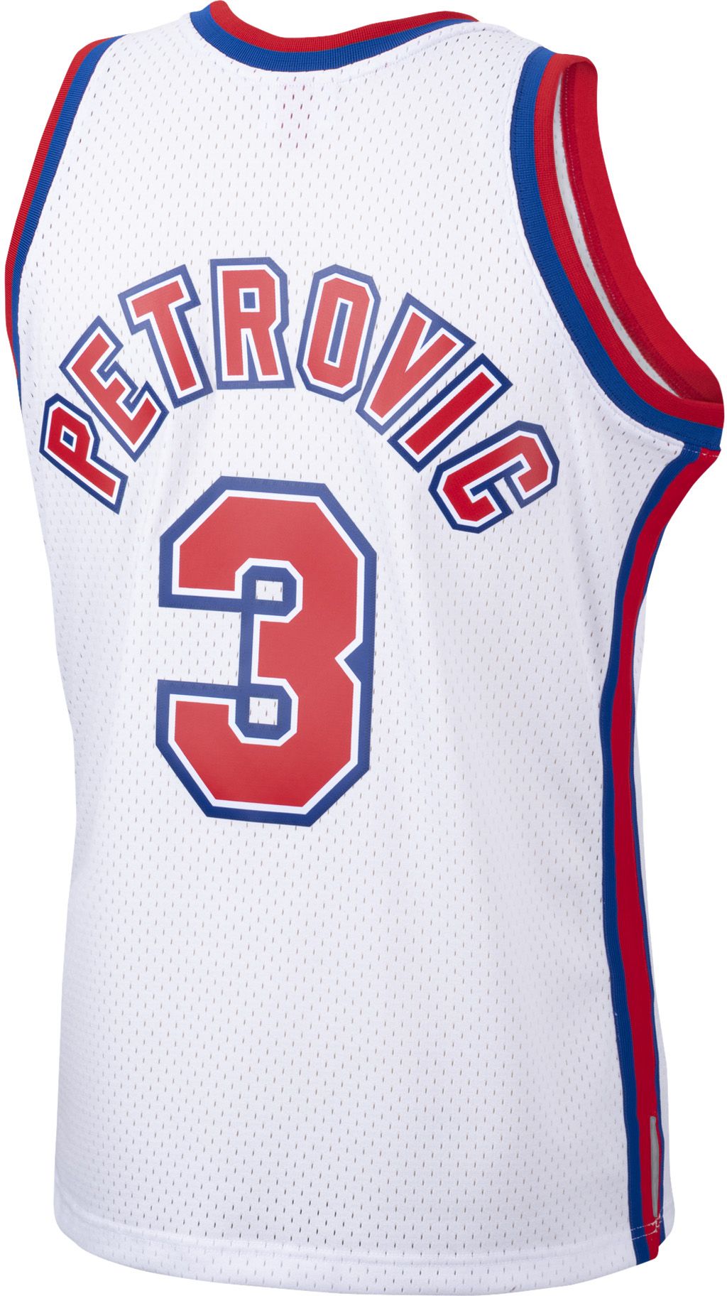 Mitchell & Ness Men's 1992 Brooklyn Nets Drazen Petrovic #3 White Hardwood Classics Swingman Jersey product image