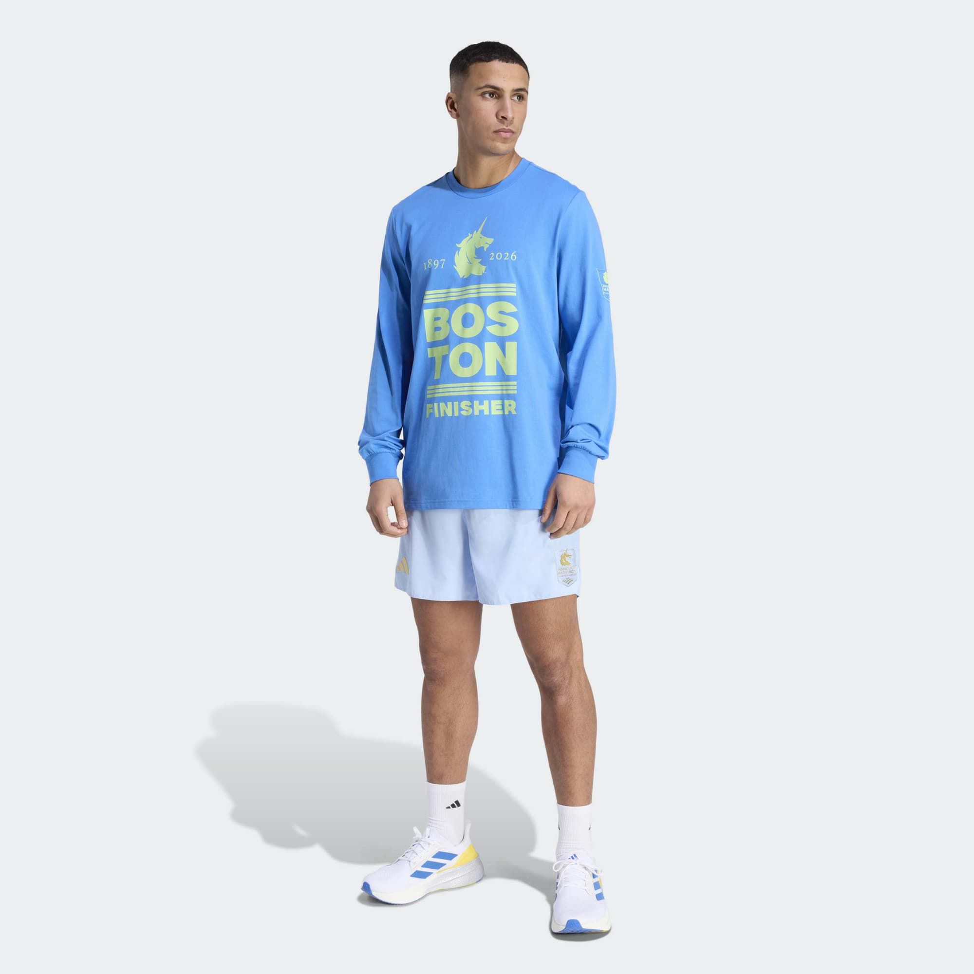 adidas Men's Boston Marathon 2026 Finisher Long Sleeve Graphic T-Shirt product image