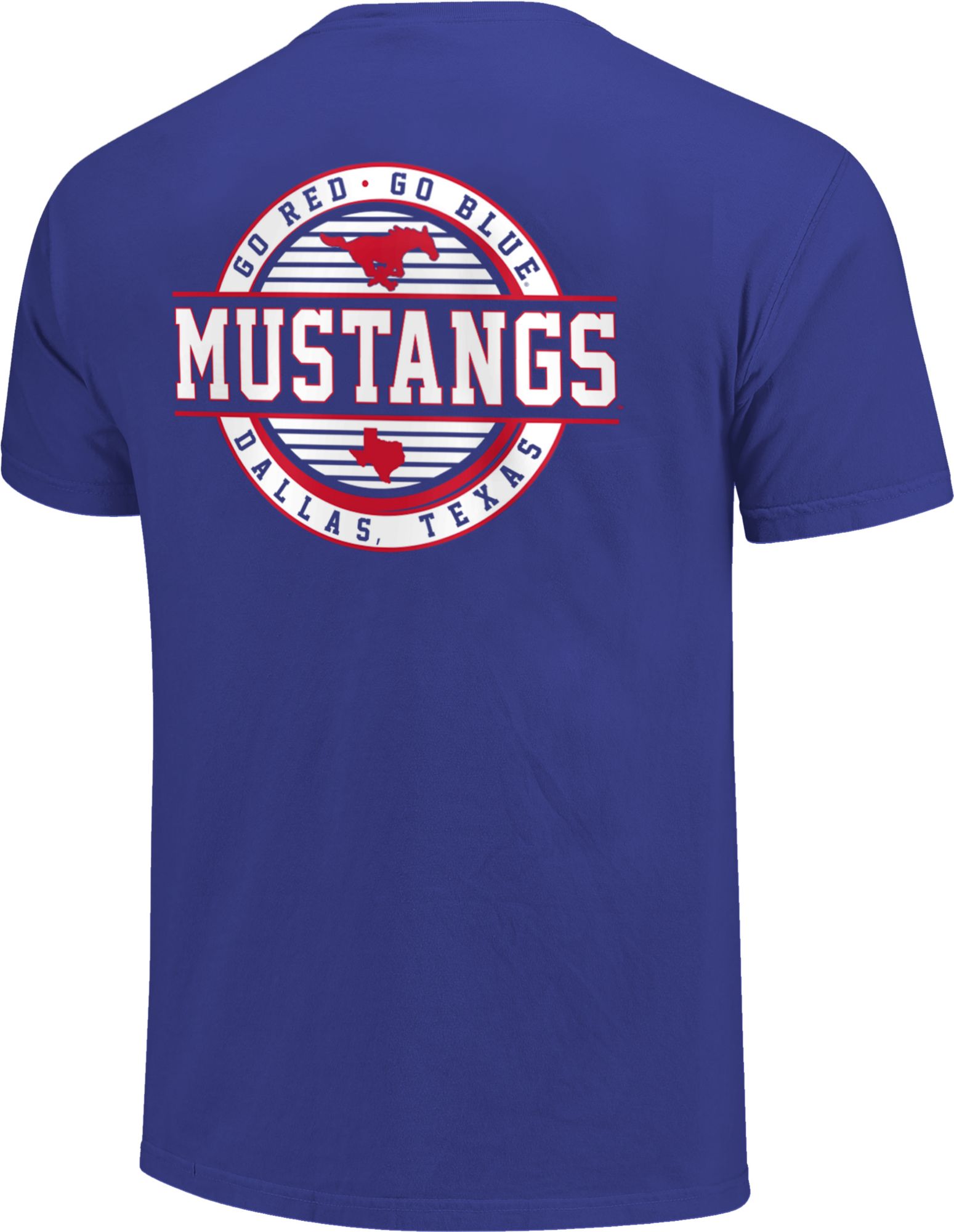 Image One Men's Southern Methodist Mustangs Blue Striped Stamp T-Shirt product image