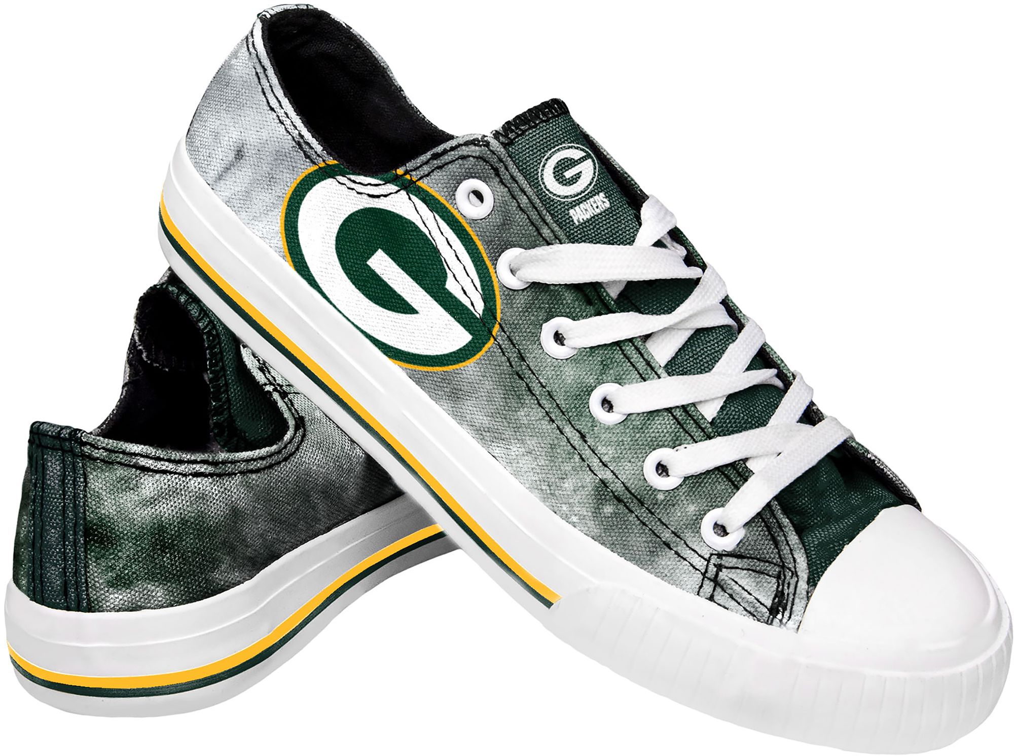 FOCO Women's Green Bay Packers Tie Dye Canvas Shoes product image