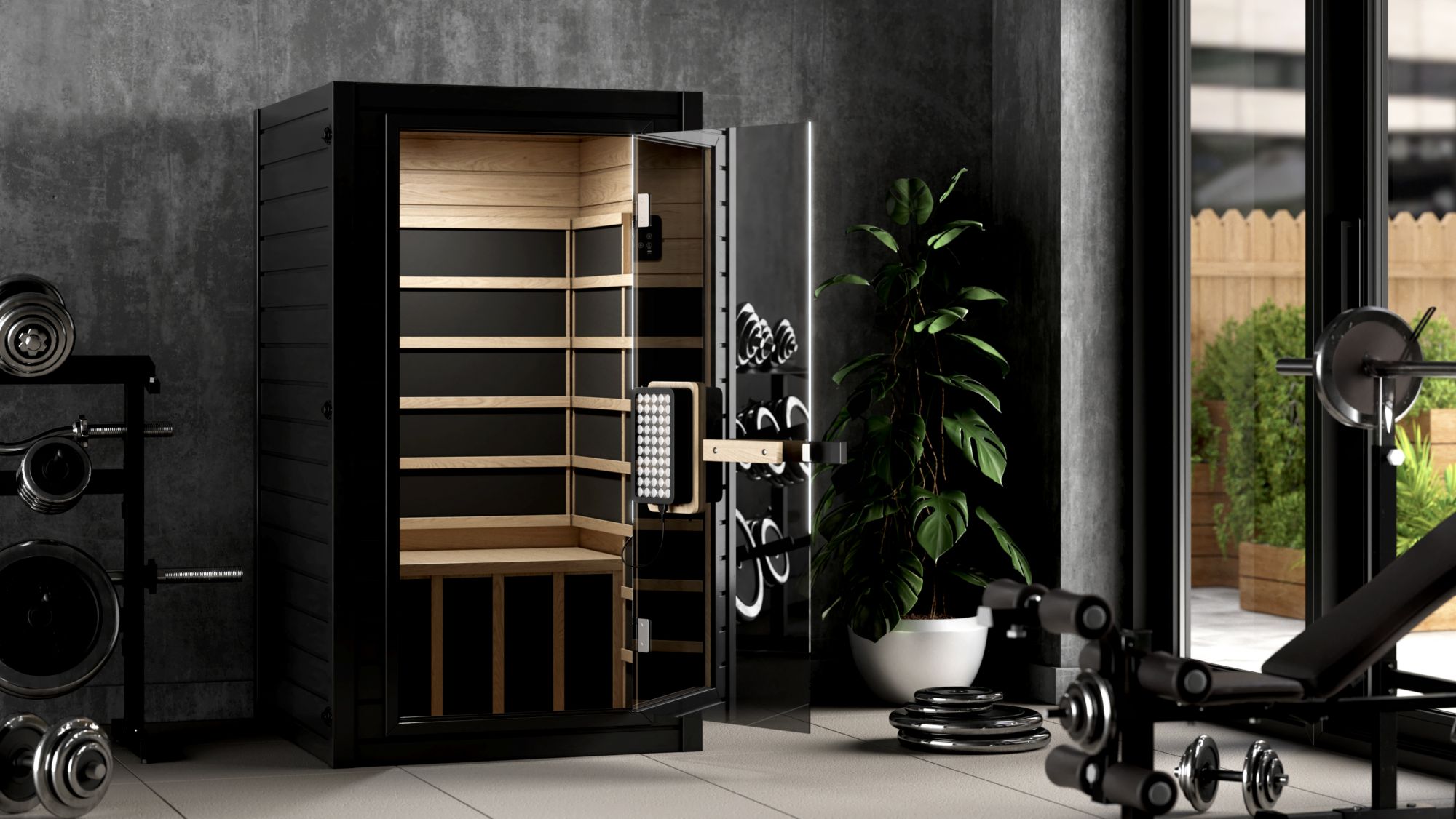 SAUNABOX Solara 1-Person Wooden Infrared Sauna product image