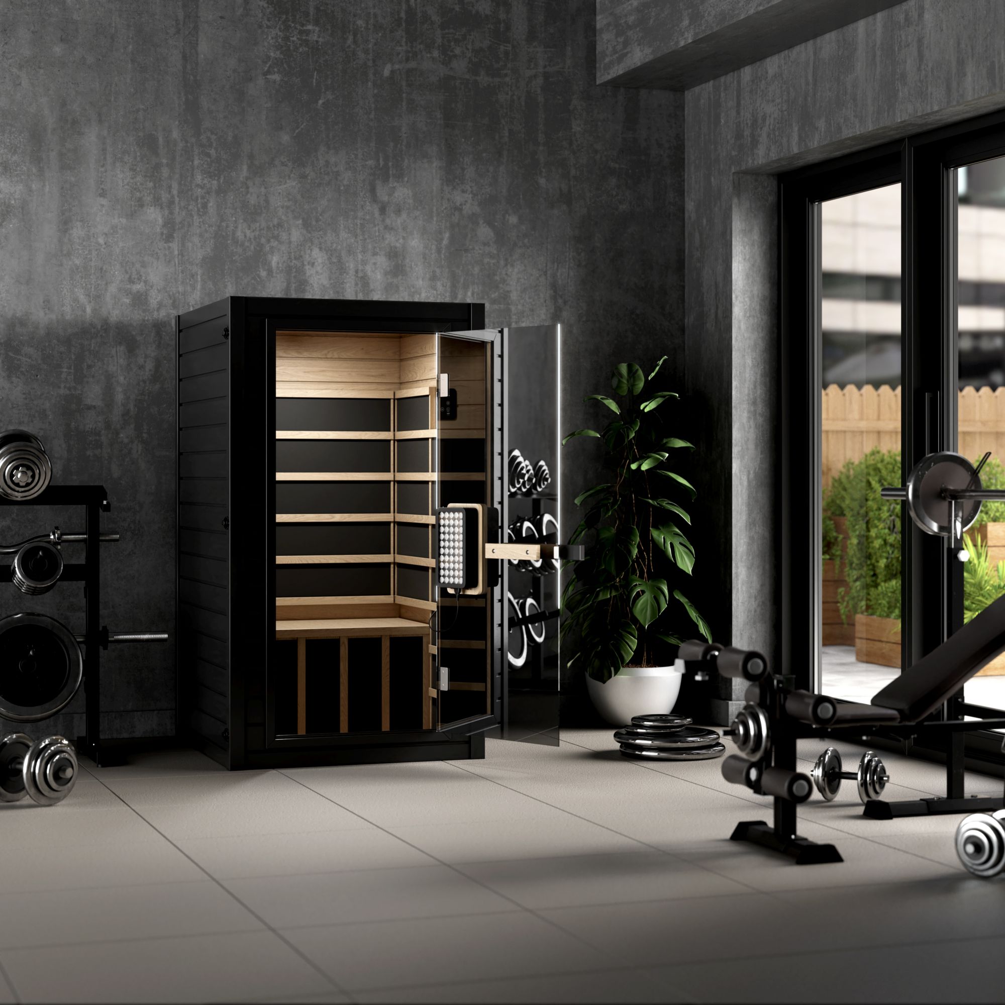 SAUNABOX Solara 1-Person Wooden Infrared Sauna product image