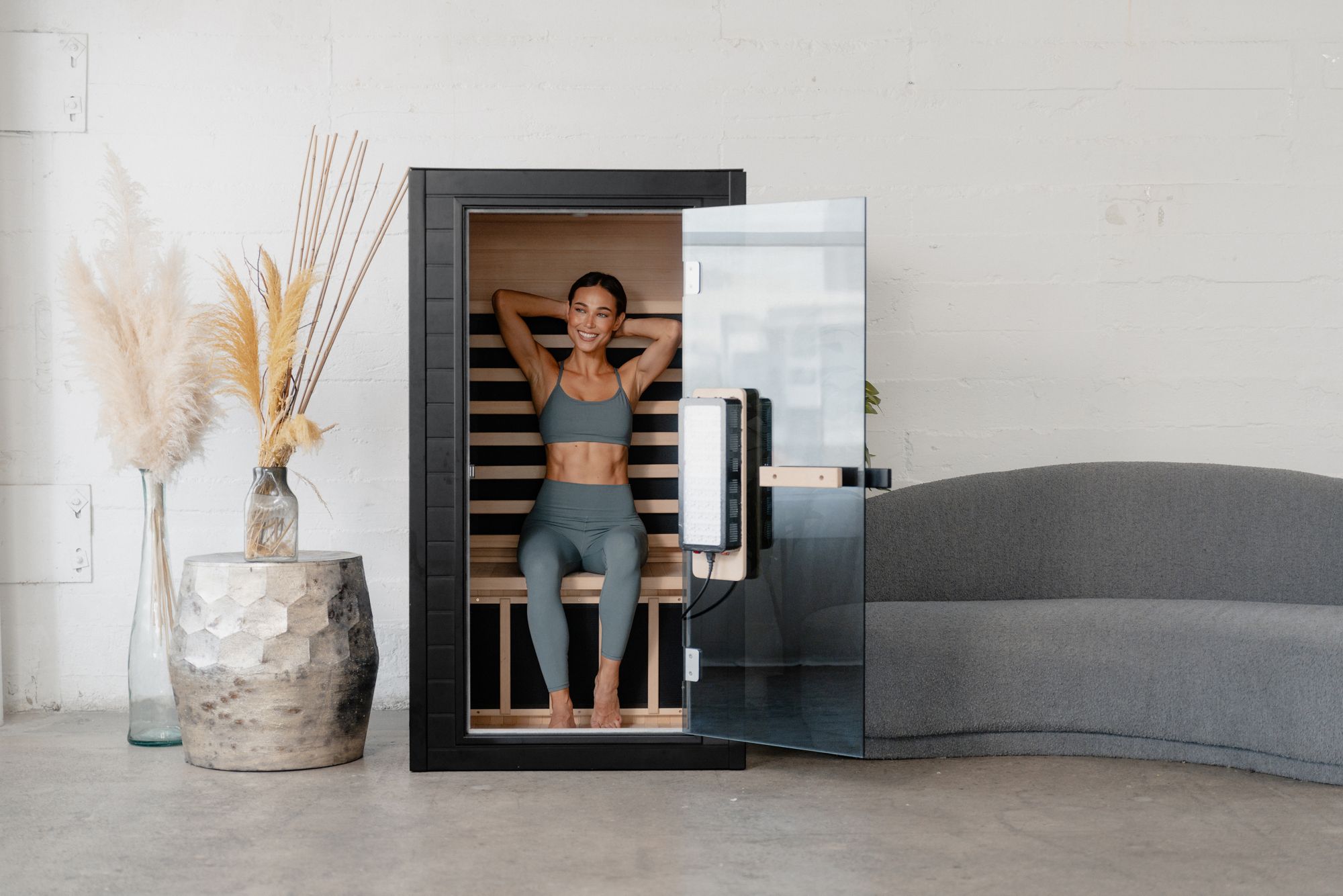 SAUNABOX Solara 1-Person Wooden Infrared Sauna product image