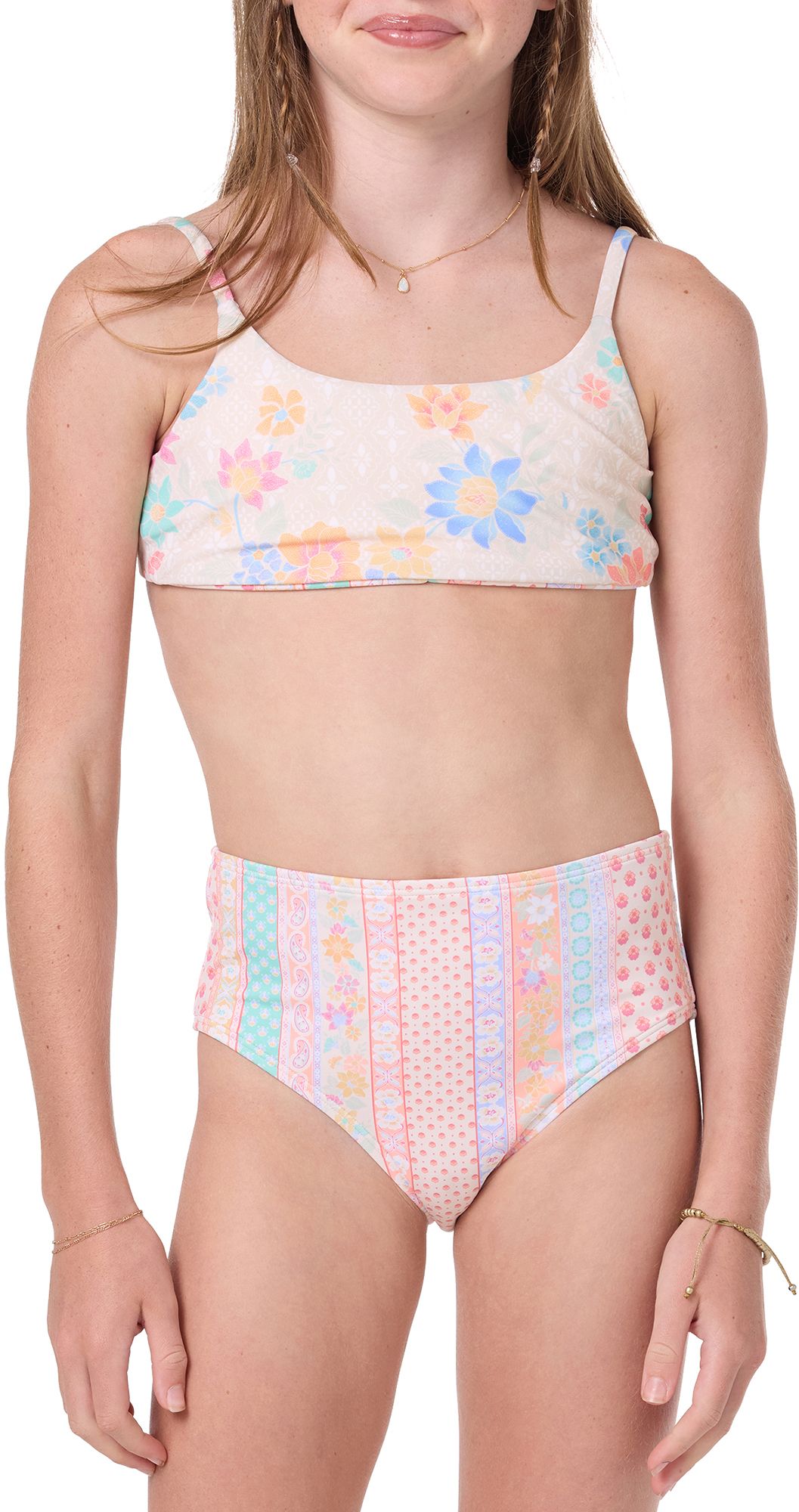 O'Neill Girls' Bali Floral Revo Tie-Back Bralette Bikini Set product image