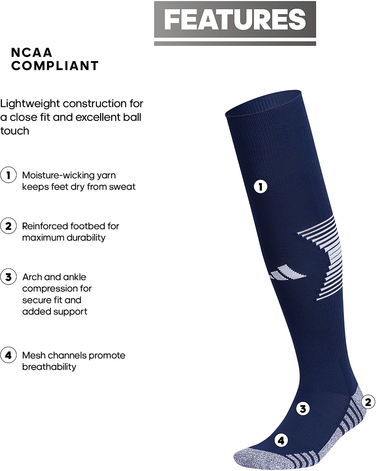 adidas Team Speed 4 Soccer OTC Sock product image