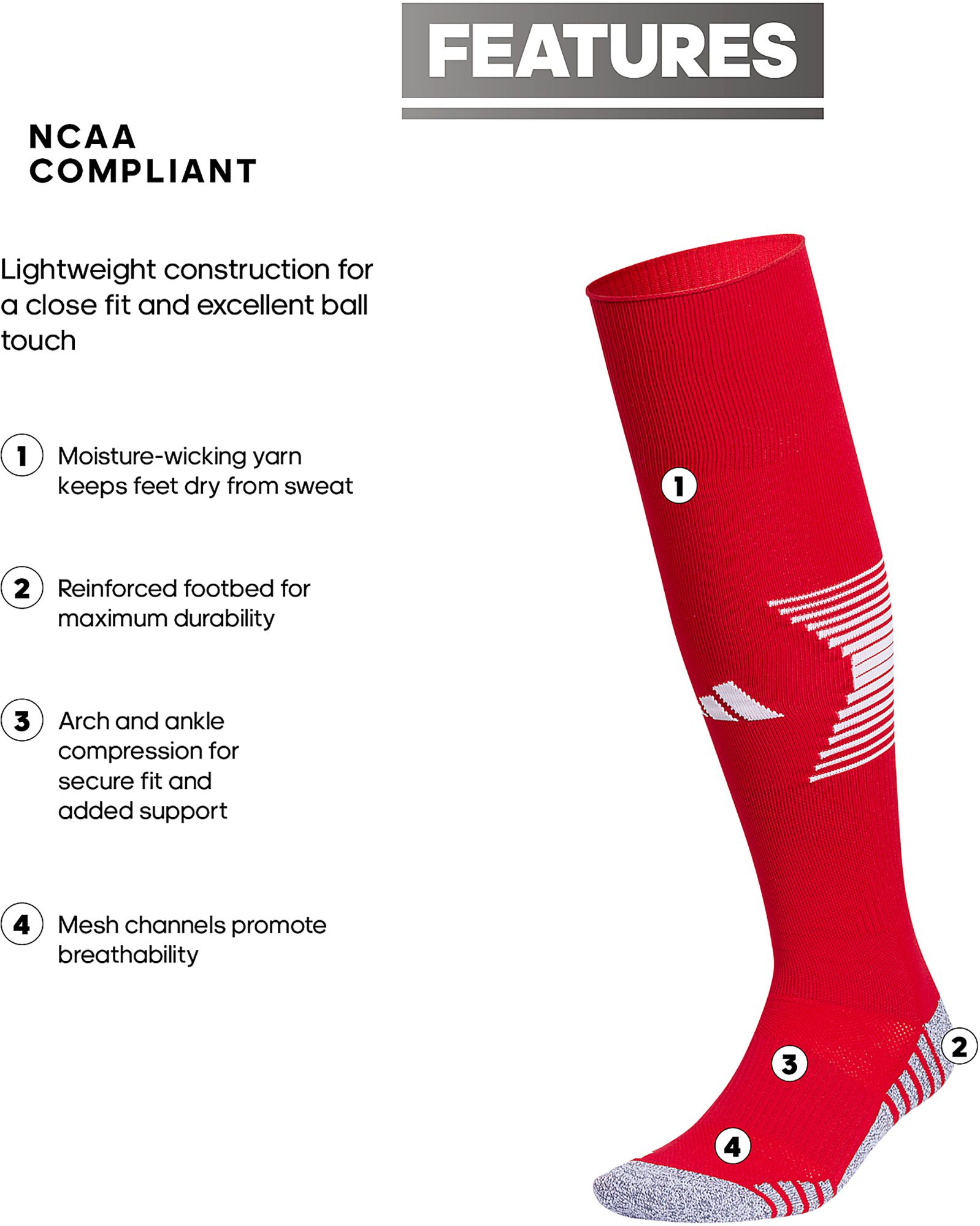 adidas Team Speed 4 Soccer OTC Sock product image