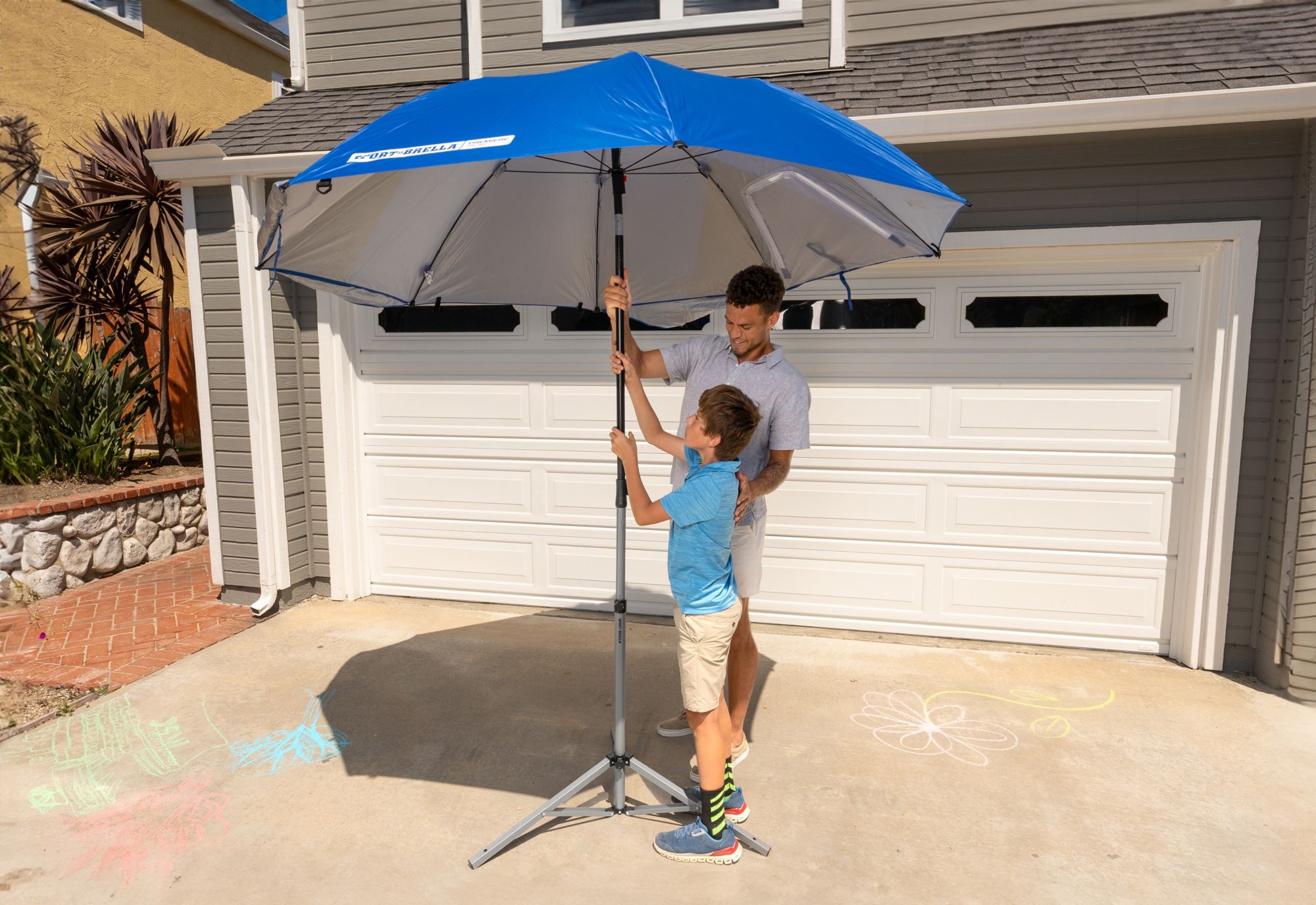 Sport-Brella 8' Premiere Umbrella with Freestand Base and Auger for Sand product image