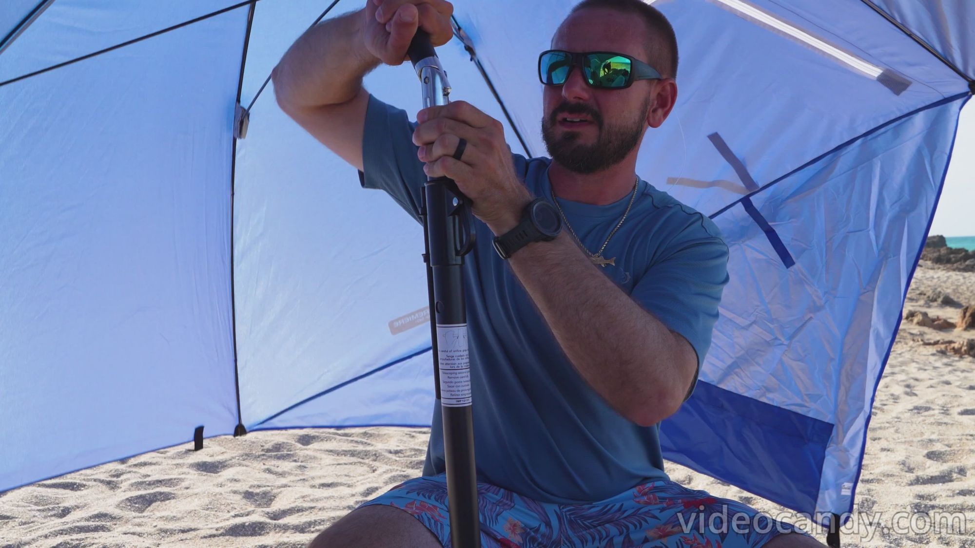 Sport-Brella 8' Premiere Umbrella with Freestand Base and Auger for Sand product