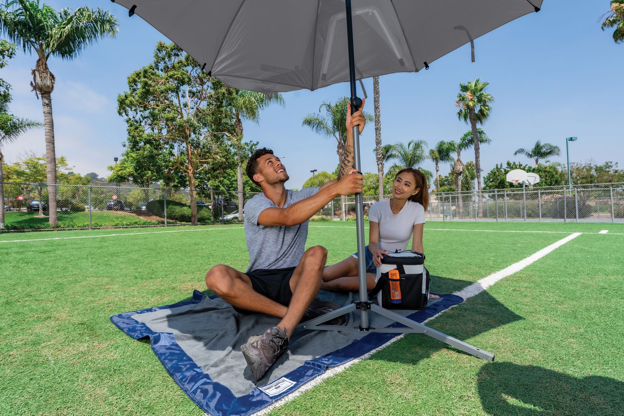 Sport-Brella 8' Premiere Umbrella with Freestand Base and Auger for Sand product image