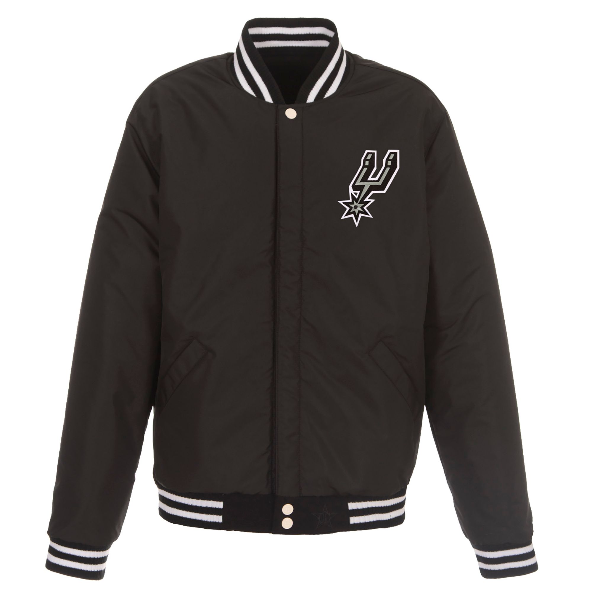 JH Design Men's San Antonio Spurs Black Varsity Jacket product image