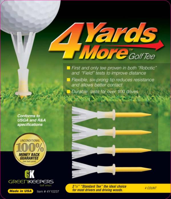 Green Keepers 4YardsMore 2 3/4'' Yellow Golf Tees 4 Pack Golf Galaxy