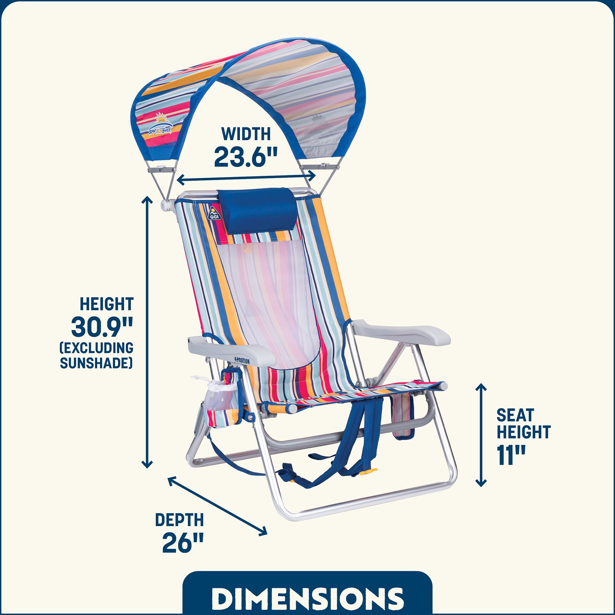 GCI Outdoor SunShade Backpack Beach Chair product image