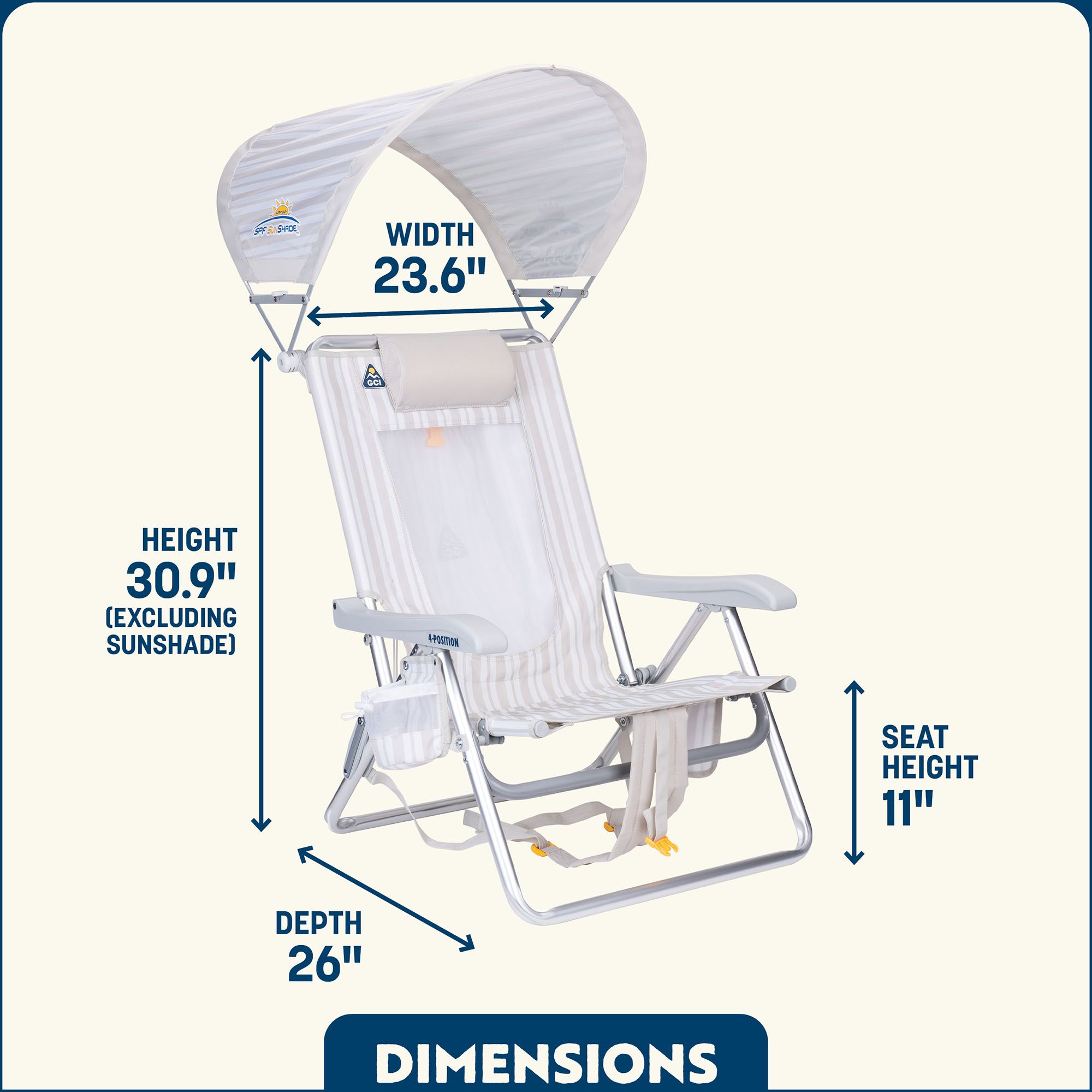 GCI Outdoor SunShade Backpack Beach Chair product image
