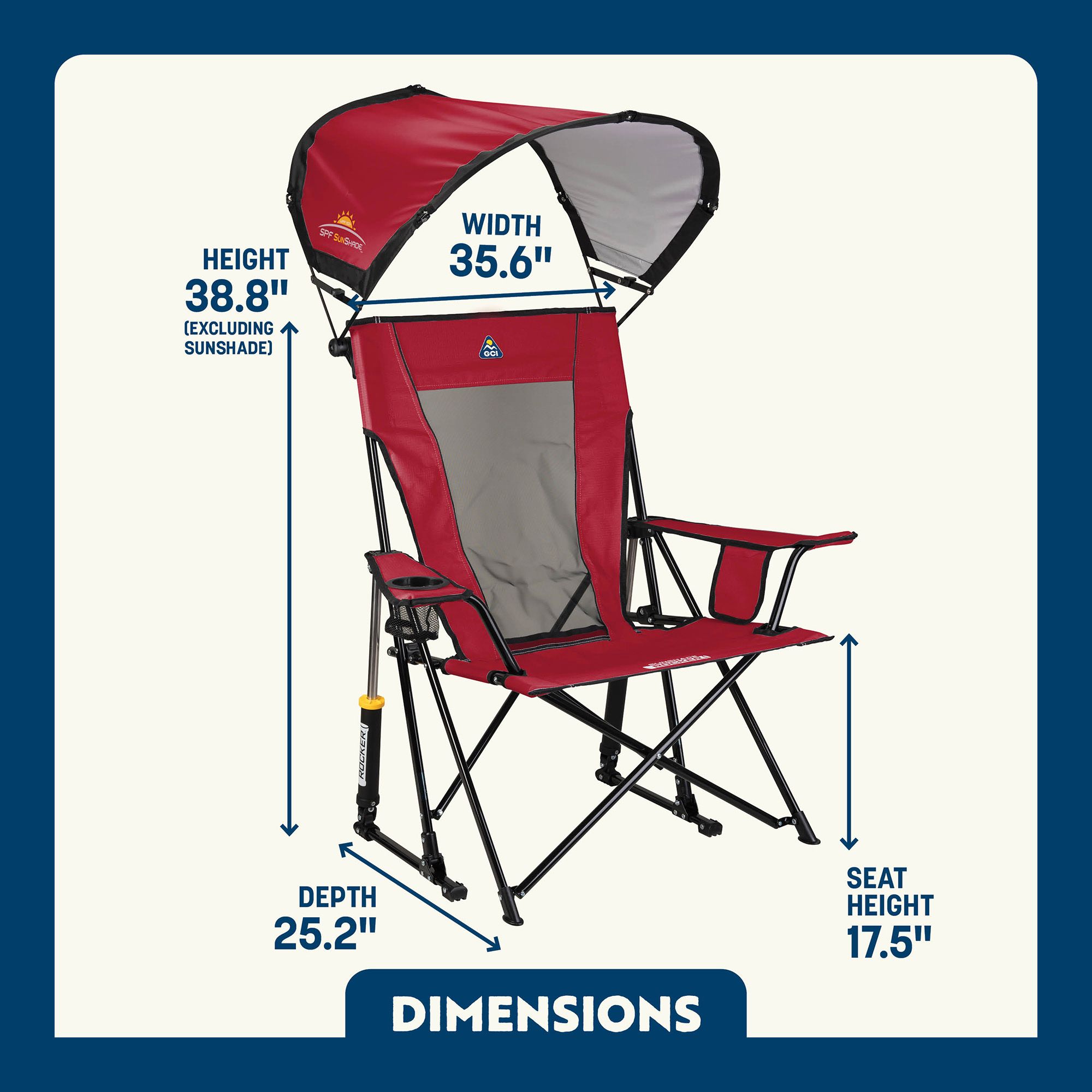 GCI Outdoor SunShade Comfort Pro Rocker Chair product image