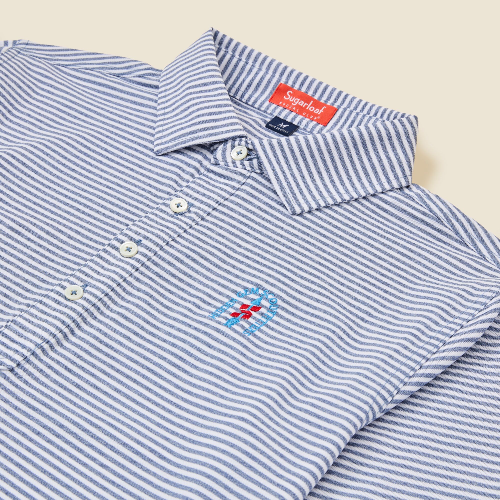 Sugarloaf Social Club Men's Striped Long Sleeve Pique Golf Polo product image
