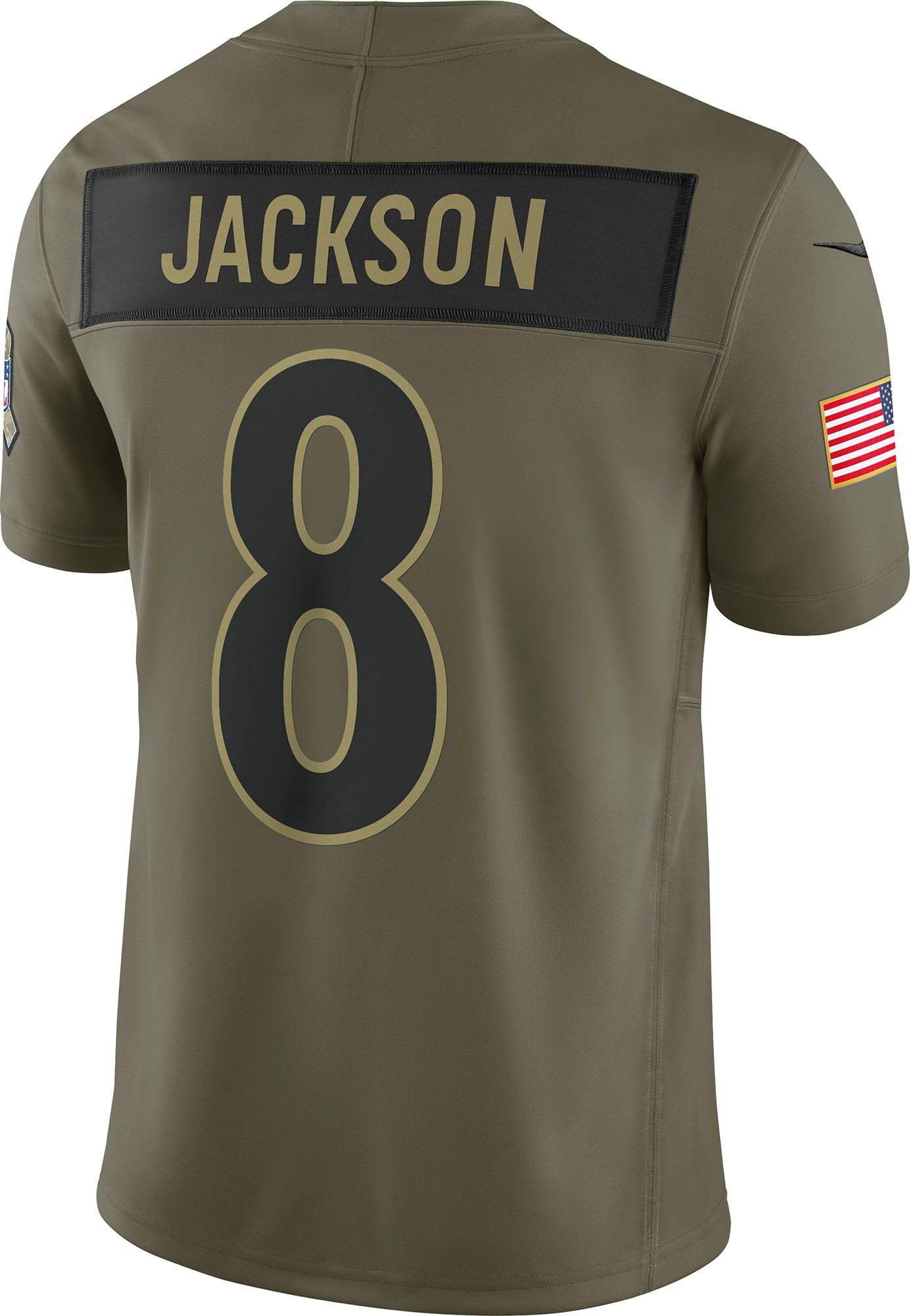 Nike Men's Baltimore Ravens Lamar Jackson #8 Olive Salute to Service Limited Jersey product image