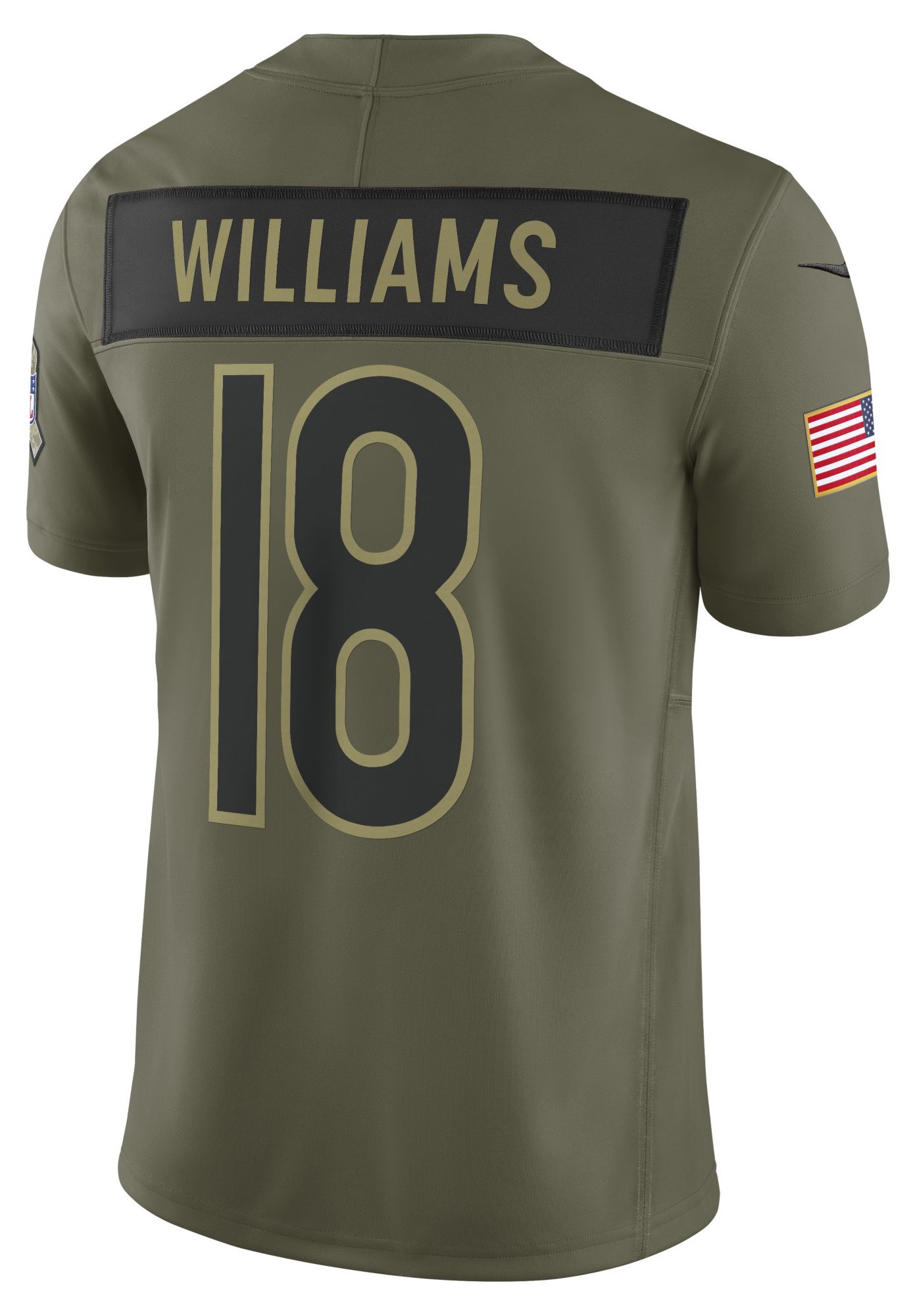 Nike Men's Chicago Bears Caleb Williams #18 Olive Salute to Service Limited Jersey product image