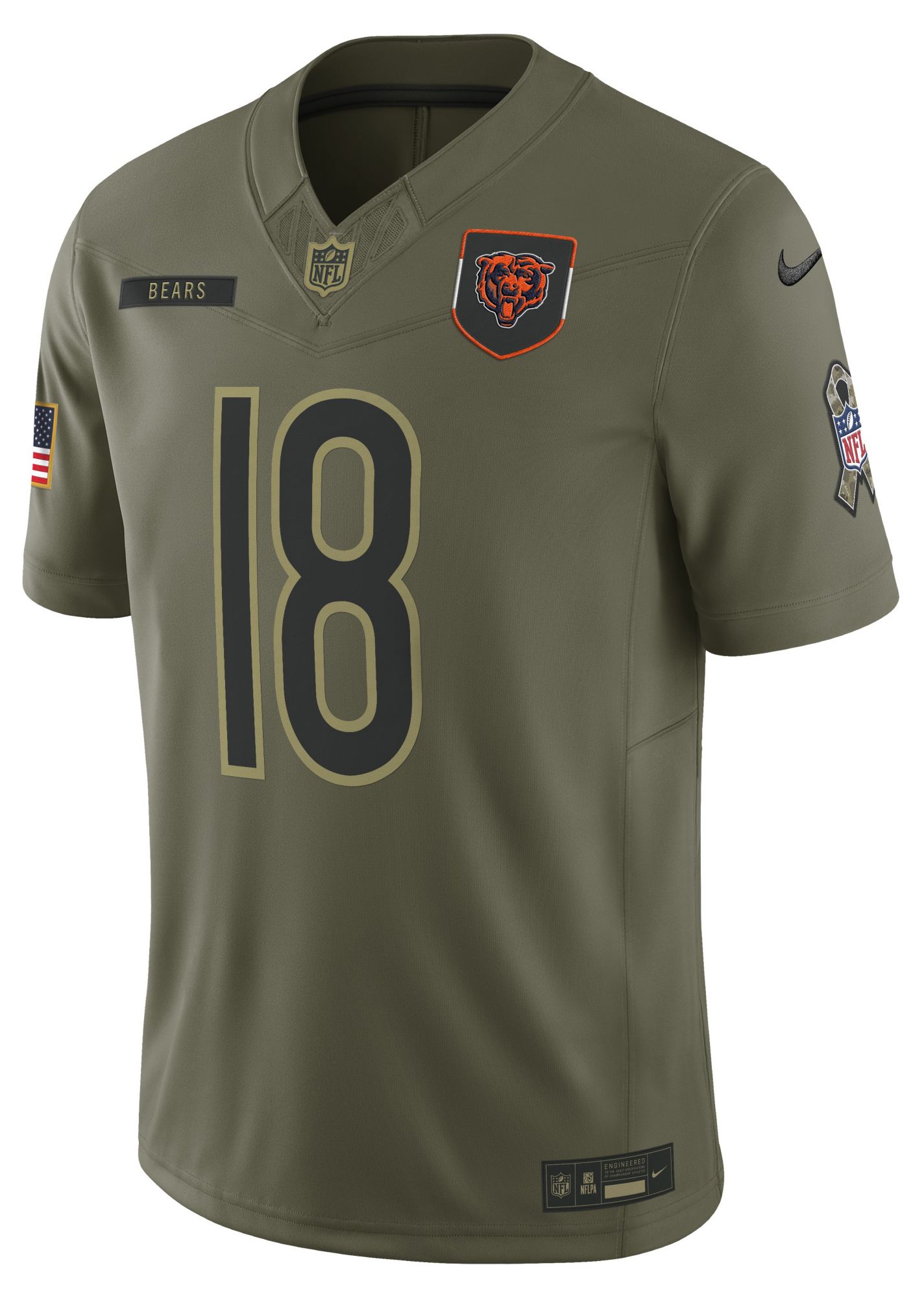 Nike Men's Chicago Bears Caleb Williams #18 Olive Salute to Service Limited Jersey product image