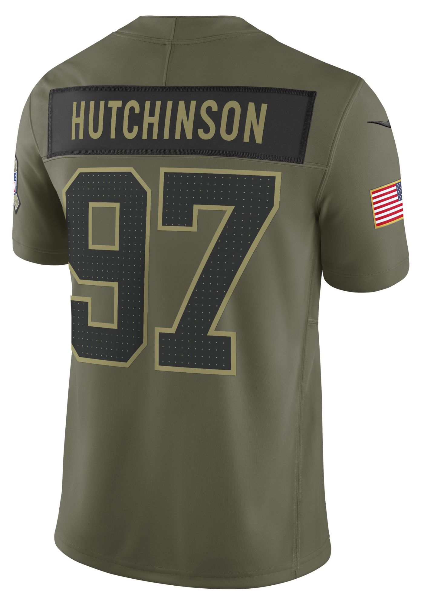 Nike Men's Detroit Lions Aidan Hutchinson #97 Olive Salute to Service Limited Jersey product image