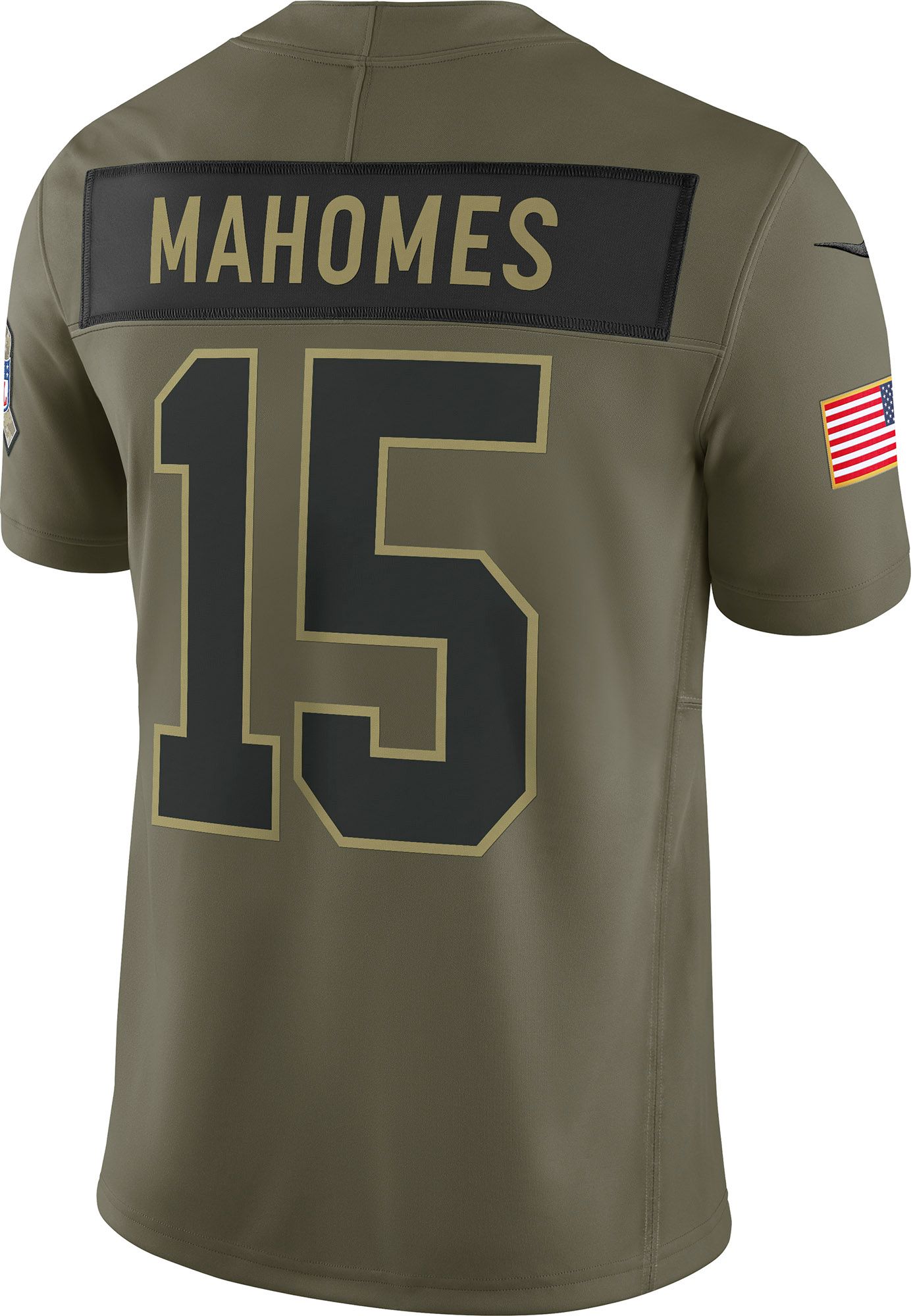 Nike Men's Kansas City Chiefs Patrick Mahomes #15 Olive Salute to Service Limited Jersey product image