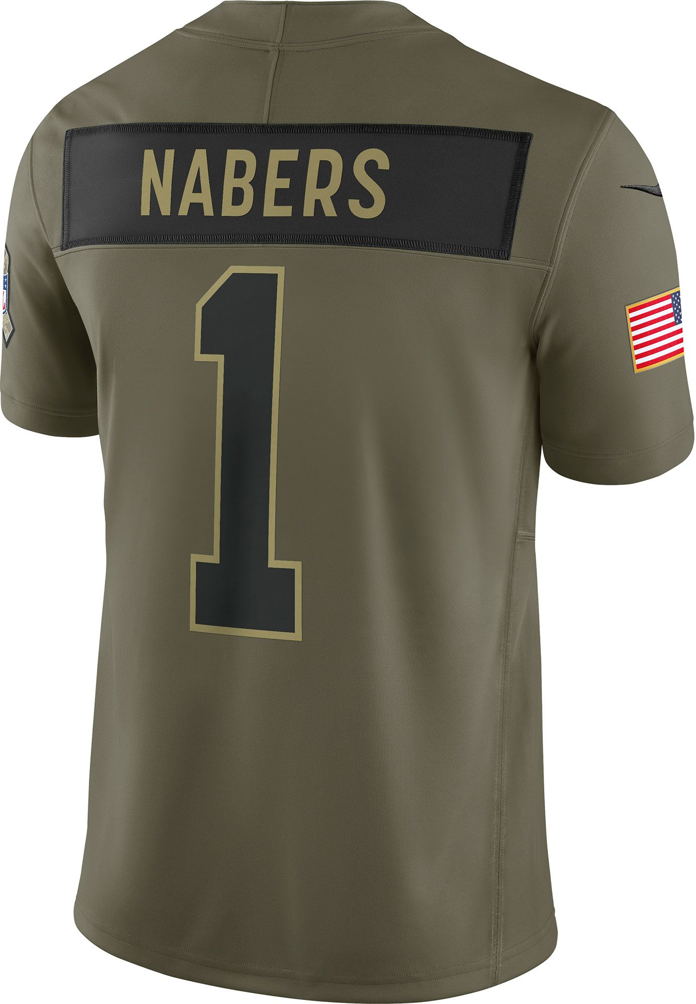 Nike Men's New York Giants Malik Nabers #1 Olive Salute to Service Limited Jersey product image