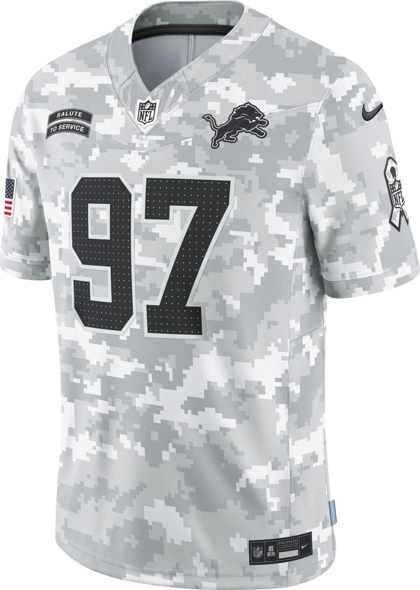 Nike Men's Detroit Lions Aidan Hutchinson #97 Salute to Service 2024 Arctic Camo Limited Jersey product image