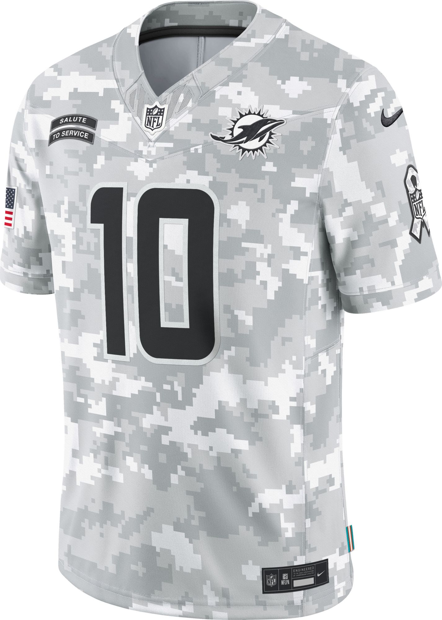 Nike Men's Miami Dolphins Tyreek Hill #10 Salute to Service 2024 Arctic Camo Limited Jersey product image